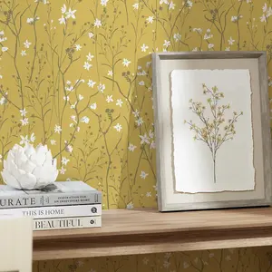 Summer Meadow Wallpaper In Mustard