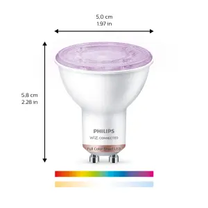 Philips WiZ GU10 50W LED Cool white, RGB & warm white Reflector Dimmable Light bulb