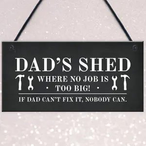 Dads Shed Sign Hanging Garden Plaque Gift For Dad Fathers Day Funny Gift For Him