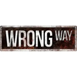 Grindstore Wrong Way Slim Tin Sign Red/White (One Size)