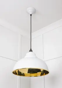 Smooth Brass Harborne Pendant in Flock