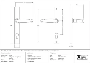 From The Anvil Pewter Cottage Slimline Lever Espag. Lock Set