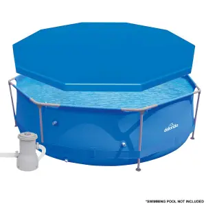 Dellonda 10ft 300cm Diameter Round Swimming Pool Top Cover with Rope Ties for DL19