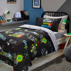 Game Glow Kids Gamer Themed 28cm Fitted Bed Sheet