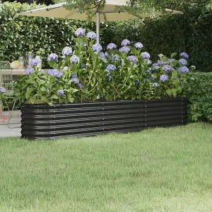 Berkfield Garden Planter Powder-coated Steel 224x40x36 cm Anthracite