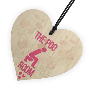 Red Ocean The Poo Room Bathroom Toilet Friendship Home Gift Hanging Plaque Funny Door Sign