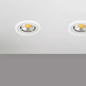 Litecraft 2 Pack White Modern IP20 Fire Rated Fixed Downlights