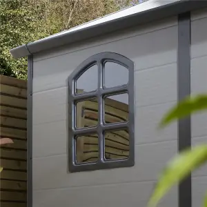 8 x 6 Double Door Apex Plastic Shed (Light Grey)