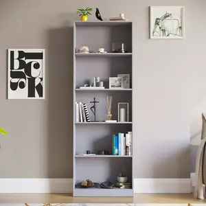 Ronald Bookcase Grey / 175 cm H x 60 cm W