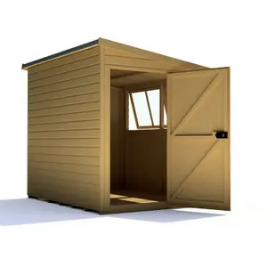 Shire Norfolk Workshop Pent Shed 8x6 Double Door 19mm Loglap Style A