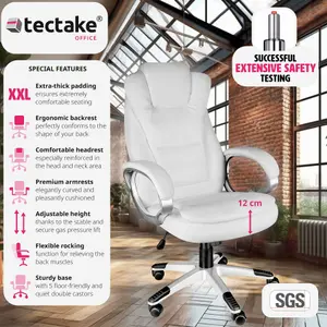 tectake Office chair Zulu - desk chair computer chair - white