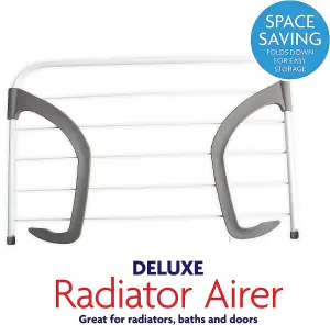 Deluxe 5 Bar Foldable Clothes Radiator Airer