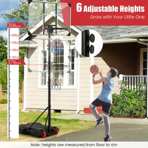 Costway Portable Basketball Hoop Height Adjustable Indoor Outdoor Basketball Stand