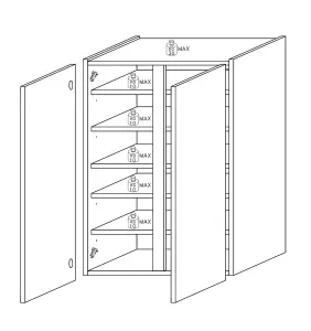 FURNICOMP Chelsea 2 Door White Gloss and Cadiz Oak Large 25 Pair Shoe Storage Cupboard