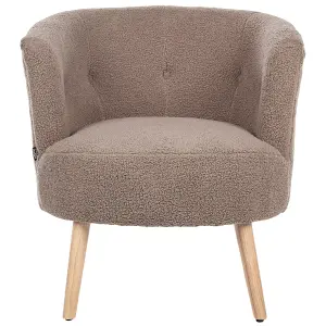 Beliani Modern Armchair ODENZEN Boucle Brown