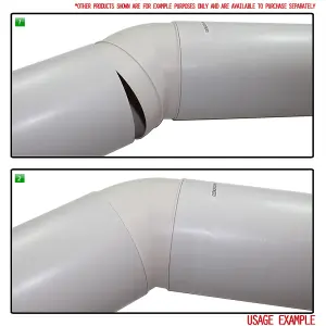 Kair 45 Degree Elbow Bend 150mm - 6 inch Round Plastic Ducting Joint to Connect Round Duct Pipe or Flexible Hose