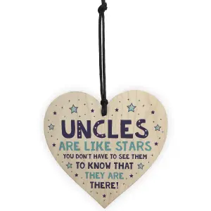 Red Ocean Novelty Uncle Gift From Niece Nephew Uncle Birthday Christmas Gift Wood Heart Plaque