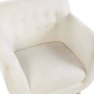 Beliani Retro Armchair MELBY Boucle White