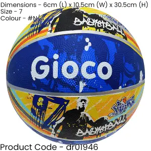 SIZE 7 Street Graffiti Rubber Basketball - Indoor & Outdoor Surfaces Playground