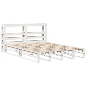 Berkfield Bed Frame without Mattress White 160x200 cm Solid Wood Pine