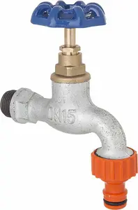 Invena 3/4 Inch Garden Hose Tap Cast Iron Faucet Valve Fits Hozelock / Gardena