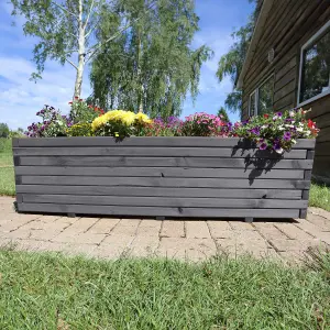 1m Grey Pine Raised Trough Planter