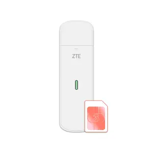 ZTE MF833 x Pre-Loaded 12GB "Plug & Play" Three Data SIM Low Cost Travel USB Dongle