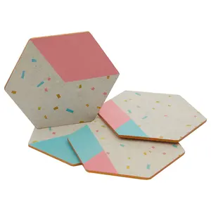 Maison by Premier Mimo Set Of 4 Hexagonal Cork Coasters