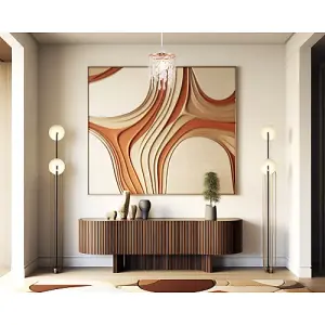 Modern Waterfall Design Copper Pendant Shade with Clear Acrylic Drops and Beads