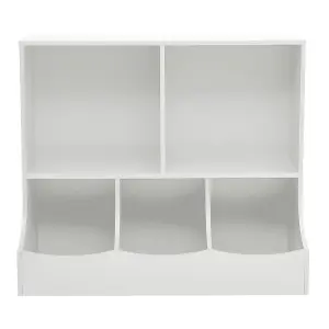 White 2 Tier Kids Toy Storage Boxes Open Style Child Toy Organizer Cabinet