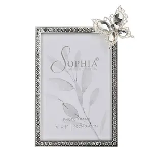 Sophia Crystal Photo Frame with Butterfly 4" x 6"