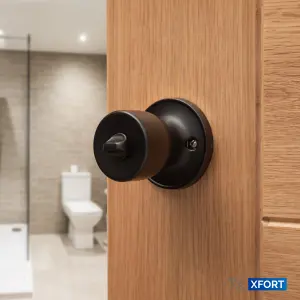 XFORT Tulip Privacy Knob Set Matt Black, Door Knob with Lock