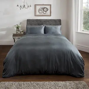 Smart Living Luxury Hotel Quality Diamonte Embellished Duvet Cover with Pillowcases