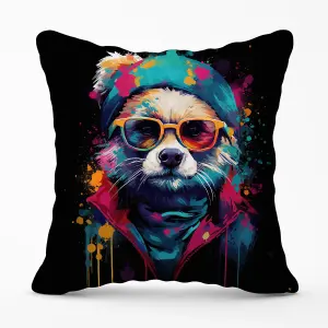 Multi Coloured Splashart Dog Outdoor Cushion 45cm x 45cm