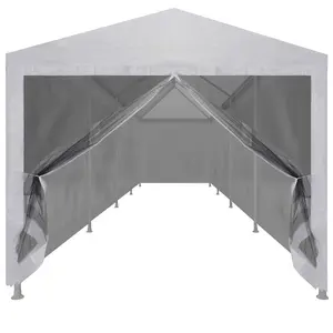 Berkfield Party Tent with 10 Mesh Sidewalls 12x3 m