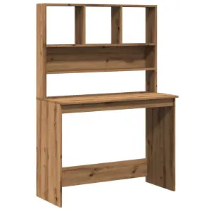 Berkfield Desk with Shelves Artisan Oak 102x45x148 cm Engineered Wood