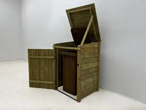 Wheelie bin store - Premium Tongue And Groove (Single, Light Green (Natural)