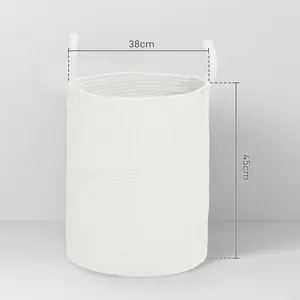 Laundry Basket Cream / 45cm H x 38cm W x 38cm D