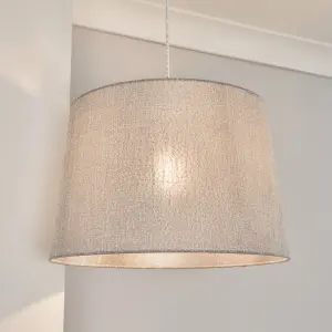 Inlight Petra Dark Grey Woven effect Slubby Light shade (D)40cm