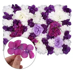 Artificial Flower Wall Backdrop Panel, 60cm x 40cm, Lavender & White