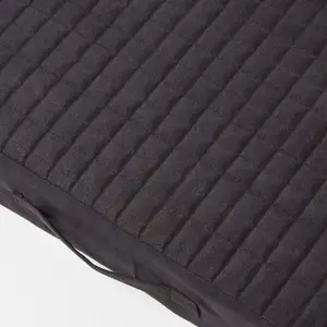 Homescapes Black Quilted Polyester Armchair Booster Cushion Cover