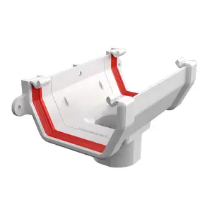 White Square Gutter Running Outlet, Freeflow 114mm Rain Water Systems