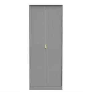 Linear Ready assembled Modern Matt grey Tall Double Wardrobe (H)1970mm (W)740mm (D)530mm