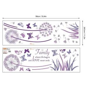 Purple Dandelion Flower Stickers Stock Clearance