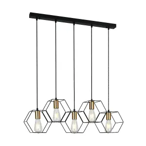 Luminosa Aina Modern 5 Light Bar Pendant Ceiling Light, E27