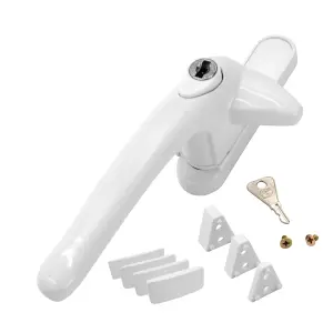 Universal Cockspur Window Handle Kit - Left, White/White