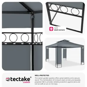 Gazebo Leyla - 3.9 x 2.9 m, water repellent, 50+ UV protection, double roof system - anthracite