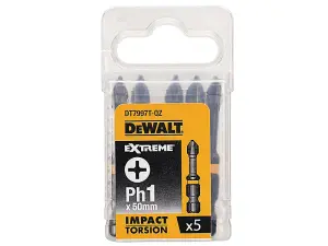 DEWALT DT7997T-QZ Impact Torsion Bits PH1 x 50mm (Pack 5) DEWDT7997TQZ