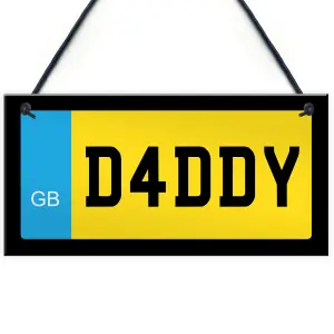 Red Ocean Best Dad Daddy Novelty Number Plate Sign Fathers Day Gift For Daddy From Daughter Son Man Cave Bedroom Sign