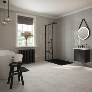 Johnson Tiles Elvaston Grey Matt Stone effect Textured Porcelain Indoor Wall & floor Tile, Pack of 5, (L)600mm (W)300mm